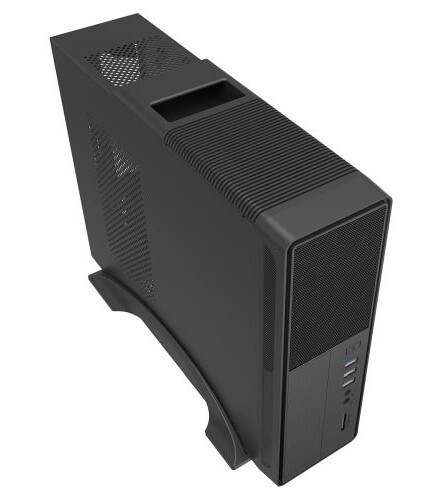 Micro ATX Slim Desktop Case, 300W PSU, Mesh Front, 8cm Fan, Card Reader, USB 3.0, Black (S014B)