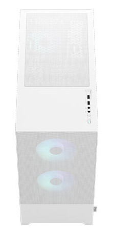Fractal Design Pop Air RGB (White TG) Gaming Case w/ Clear Glass Window, ATX, Hexagonal Mesh Front, 3 RGB Fans &amp; ARGB Controller