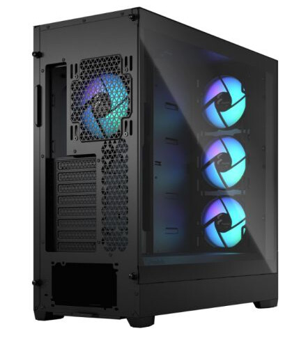 Fractal Design Pop XL Air RGB (Black TG) Gaming Case w/ Clear Glass Window, E-ATX, Hexagonal Mesh Front, 4 RGB Fans &amp; RGB Controller