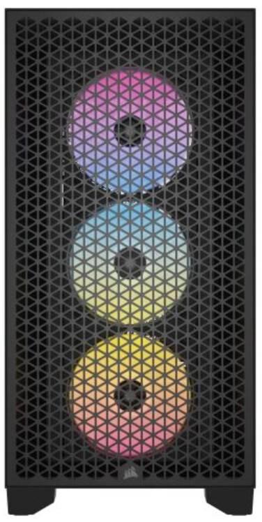 Corsair 3000D RGB Airflow Gaming Case w/ Glass Window, ATX, 3x AR120 RGB Fans, GPU Cooling, 3-Slot GPU Support, High-Airflow Front, Black