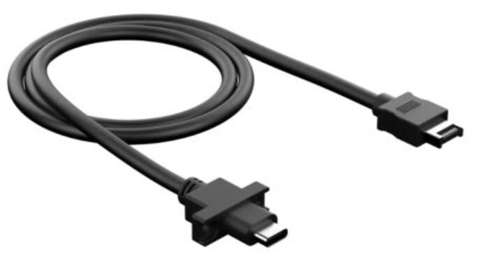 Fractal Design USB-C 10Gpbs Model D Cable for Fractal Pop &amp; Focus 2 Cases Only, 650mm