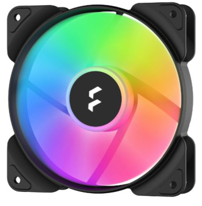 Fractal Design Aspect 12 12cm RGB PWM Case Fan, Rifle Bearing, Supports Chaining, Aerodynamic Stator Struts, 500-2000 RPM, Black Frame