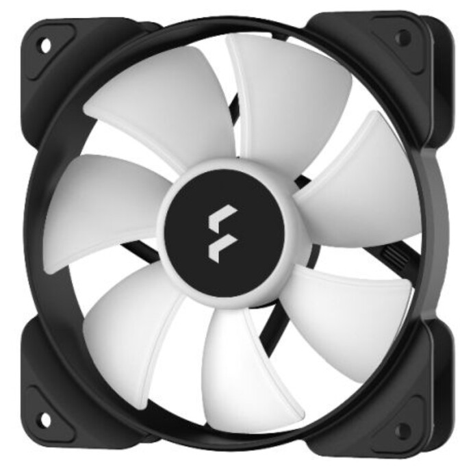 Fractal Design Aspect 12 12cm RGB PWM Case Fan, Rifle Bearing, Supports Chaining, Aerodynamic Stator Struts, 500-2000 RPM, Black Frame
