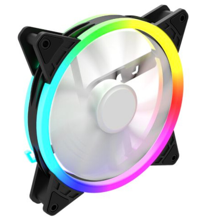 GameMax Velocity 14cm ARGB Dual Ring Case Fan, Hydro Bearing, 24 LEDs, Anti-Vibration, 1500 RPM