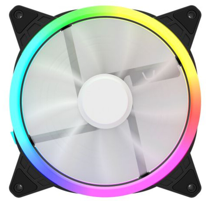 GameMax Velocity 14cm ARGB Dual Ring Case Fan, Hydro Bearing, 24 LEDs, Anti-Vibration, 1500 RPM