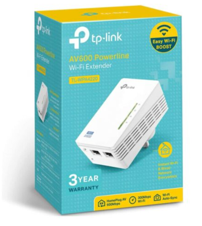 TP-LINK (TL-WPA4220KIT) 300Mbps AV600 Wireless N Powerline Adapter Kit