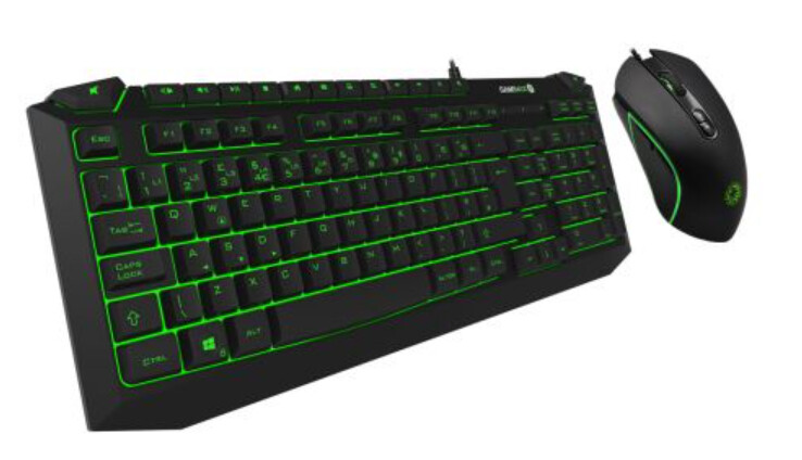 GameMax Pulse 7-Colour LED Gaming Desktop Kit w/ Pulsing Mouse, Multimedia, Anti-Ghosting, 600-3200 DPI Mouse, Sound Activated LED Effects
