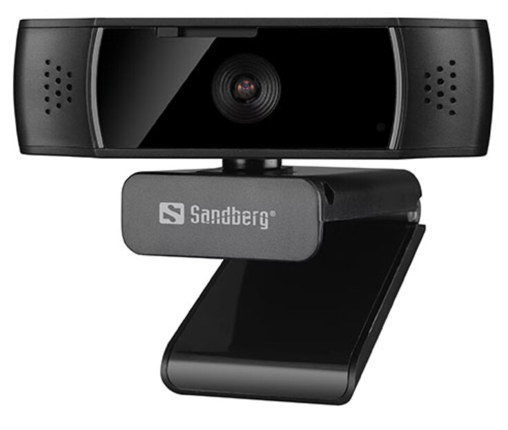 Sandberg USB Autofocus DualMic 1080p Webcam, Glass Lens, Autofocus, Auto Light Adjust, Digital Zoom, Stereo Mic, Clip-on/Stand