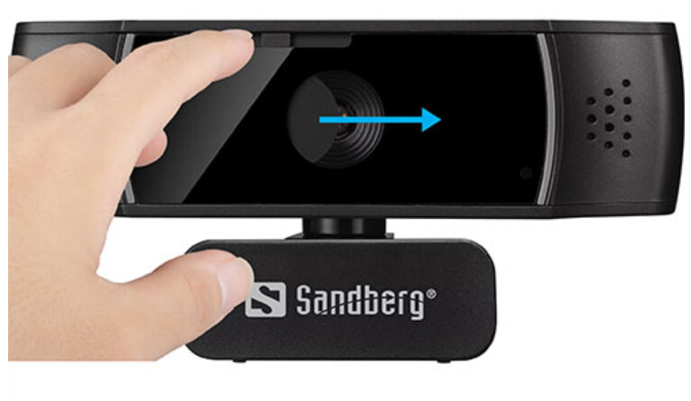 Sandberg USB Autofocus DualMic 1080p Webcam, Glass Lens, Autofocus, Auto Light Adjust, Digital Zoom, Stereo Mic, Clip-on/Stand