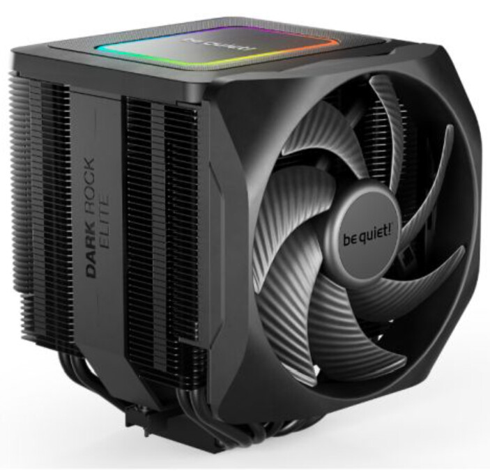 Be Quiet! BK037 Dark Rock Elite Heatsink &amp; Fan, Intel/AMD, 2 Silent Wings Fans, Speed Switch, ARGB Top Cover, 280W TDP