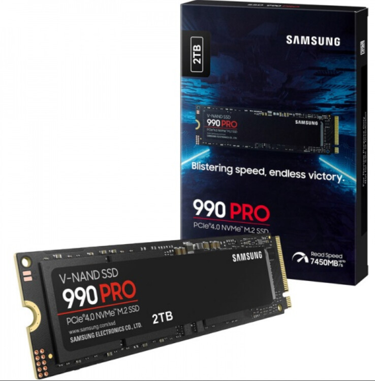 Samsung 2TB 990 PRO M.2 NVMe SSD, M.2 2280, PCIe 4.0, V-NAND, R/W 7450/6900 MB/s, 1400K/1550K IOPS
