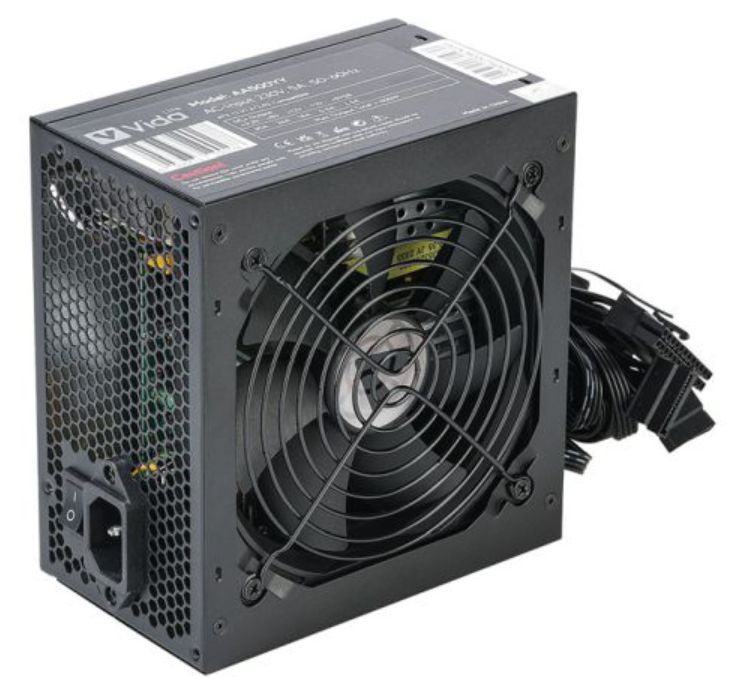 Vida Lite 500W ATX PSU, Fluid Dynamic Ultra-Quiet Fan, Flat Black Cables