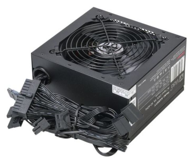 Vida Lite 500W ATX PSU, Fluid Dynamic Ultra-Quiet Fan, Flat Black Cables