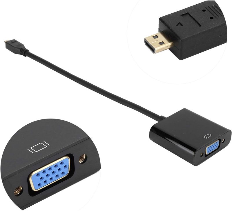 Crisis 1080P Micro HDMI to VGA Video Converter, Micro HDMI to VGA Video Converter, 1080P Video Converter, for Raspberry Pi 4B Raspberry Pi 4 Exclusive Vga Converter(Micro HDMI to VGA)
