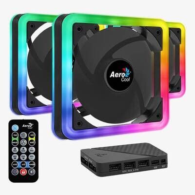 Aerocool Edge 14 Pro 3 x Fan Set - Black