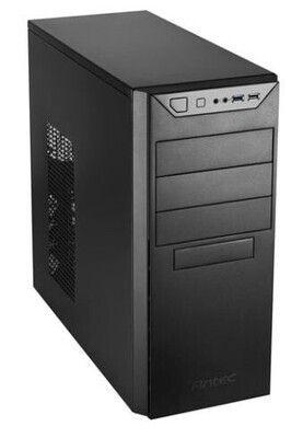 Antec VSK4000B U3/U2 ATX Case, 12cm Fan, USB 3.0, Black with Black Interior