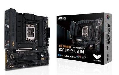 Asus TUF GAMING B760M-PLUS D4, Intel B760, 1700, Micro ATX, 4 DDR4, HDMI, DP, 2.5G LAN, PCIe5, 2x M.2