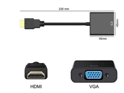 Converter Adapter HDMI Male Input Cable to VGA Female Output 1080p