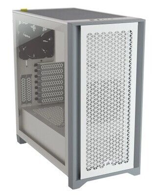 Corsair 4000D Airflow Gaming Case w/ Tempered Glass Window, E-ATX, 2 x AirGuide Fans, High-Airflow Front Panel, USB-C, White
