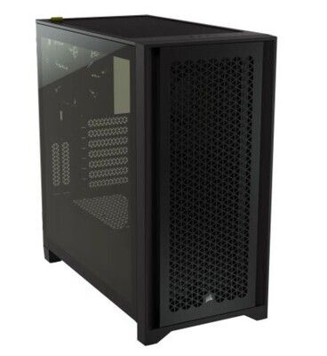 Corsair 4000D Airflow Gaming Case w/ Tempered Glass Window, E-ATX, 2 x AirGuide Fans, High-Airflow Front Panel, USB-C, Black