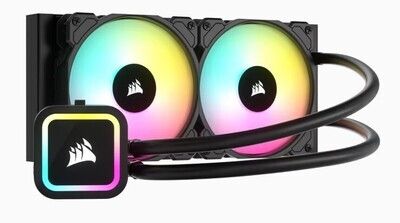Corsair H100x RGB ELITE V2 240mm Liquid CPU Cooler, 2 x 12cm SP RGB ELITE Fans, RGB Pump Head