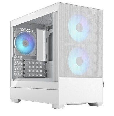Fractal Design Pop Mini Air RGB (White TG) Gaming Case w/ Clear Glass Window, Micro ATX, Hexagonal Mesh Front, 3 RGB Fans &amp; ARGB Controller
