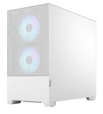 Fractal Design Pop Mini Air RGB (White TG) Gaming Case w/ Clear Glass Window, Micro ATX, Hexagonal Mesh Front, 3 RGB Fans &amp; ARGB Controller