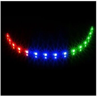 GameMax Viper 300mm ARGB Strip, 15 LEDs, Magnets &amp; Adhesive Tape, 3-Pin ARGB, Supports Daisy Chaining