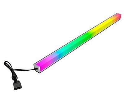 GameMax Viper AR-40 Double Side Magnetic Rainbow ARGB LED Strip, 400mm, Aluminium, 3-Pin ARGB, 500mm Cable