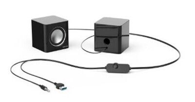 Hama Sonic Mobil 185 2.0 Notebook Speakers, 3.5 mm Jack, USB-A for Power, Inline Volume Controls