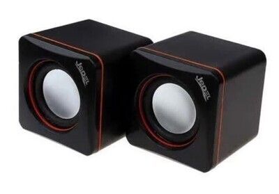 Jedel 2.0 Mini Stereo Speakers, 3W x2, Black