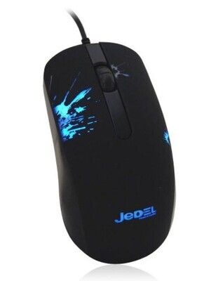 Jedel (M67) Wired Optical 7-Colour LED Gaming Mouse, 1000 DPI, USB, DPI Switch, Black