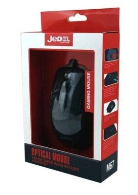 Jedel (M67) Wired Optical 7-Colour LED Gaming Mouse, 1000 DPI, USB, DPI Switch, Black