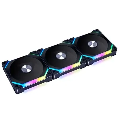 Lian-Li UNI SL120 V2 Addressable RGB Black 120mm Fan Triple Pack with Controller