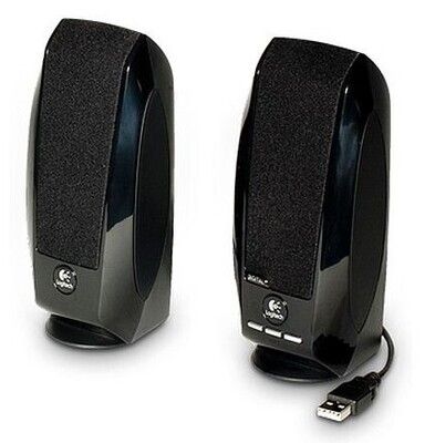 Logitech S150 2.0 Digital Speaker System, 5W RMS, Black, USB, Brown Box