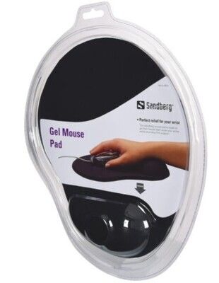 Sandberg (520-23) Mouse Pad with Ergonomic Wrist Rest, Black, 18 x 220 x 256 mm