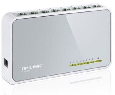 TP-LINK (TL-SF1008D V12) 8-Port 10/100 Unmanaged Desktop Switch, Plastic Case