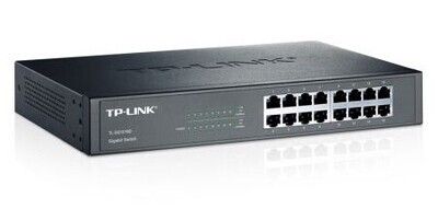 TP-LINK (TL-SG1016D) 16-Port Gigabit Unmanaged Desktop/Rackmount Switch, Steel Case