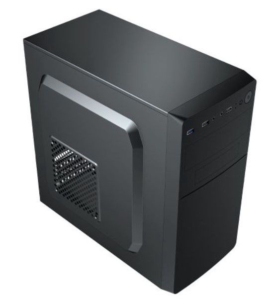 Vida Business Black Office Case, Micro ATX, 8cm Fan, High Airflow Side