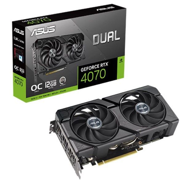 Asus DUAL RTX4070 EVO OC, 12GB DDR6, HDMI, 3 DP, 2550MHz Clock, Overclocked