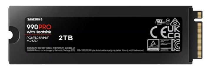 Samsung 2TB 990 PRO M.2 NVMe SSD, M.2 2280, PCIe 4.0, V-NAND, R/W 7450/6900 MB/s, 1400K/1550K IOPS