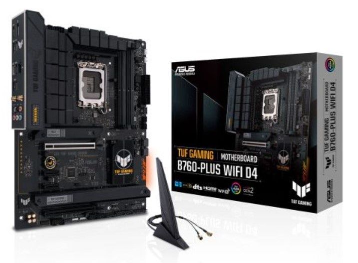 Asus TUF GAMING B760-PLUS WIFI D4, Intel B760, 1700, ATX, 4 DDR4, HDMI, DP, Wi-Fi 6, 2.5G LAN, PCIe5, 3x M.2, RGB