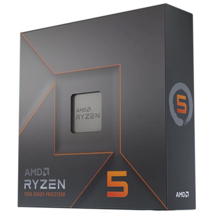 AMD Ryzen 5 7600X CPU, AM5, 4.7GHz (5.3 Turbo), 6-Core, 105W (142W Turbo), 38MB Cache, 5nm, 7th Gen, Radeon Graphics, NO HEATSINK/FAN
