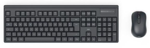 Hama WKM-100 Wireless Keyboard and Mouse Desktop Kit, Multimedia, Ambidextrous 1200 DPI Mouse, Black