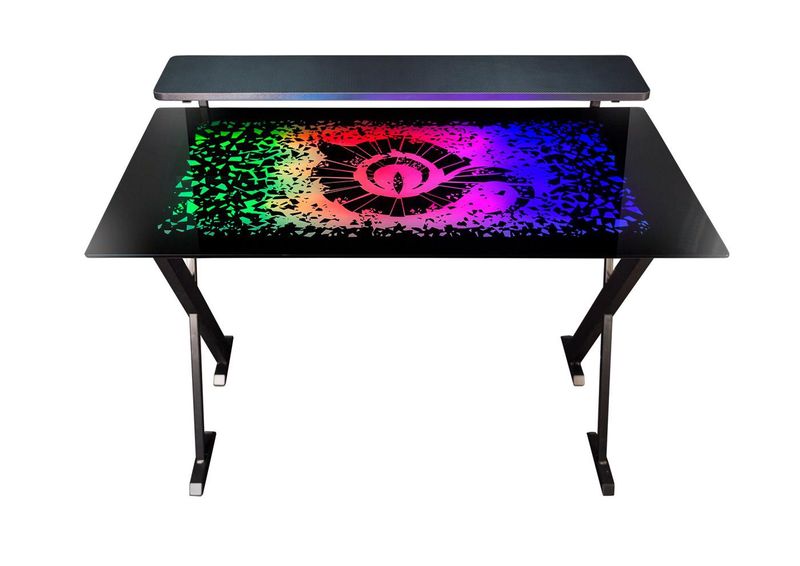 Talius Warship X1 Cristal Rgb Gaming Table (TAL-WARSHIPX1) 120 x 60 x 76.4 - Black