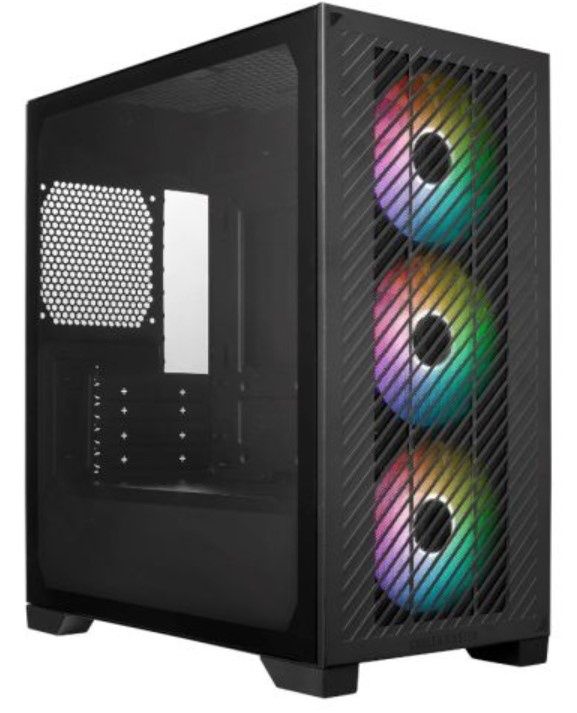 Cooler Master Elite 301 Gaming Case w/ Glass Side, Micro ATX, 3x ARGB Fans, PSU Shroud, Intake Grill, USB-C, Black
