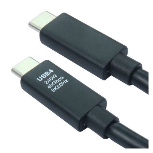 USB4 40Gbps Type-C Male to Male 240W EPR Cable, 5 AMP, Power Delivery, High-Speed Data Transfer, 1 Metre, Black