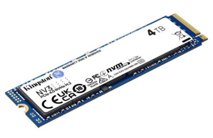Kingston 4TB NV3 M.2 NVMe Gen4 SSD, M.2 2280, PCIe4, R/W 6000/5000 MB/s