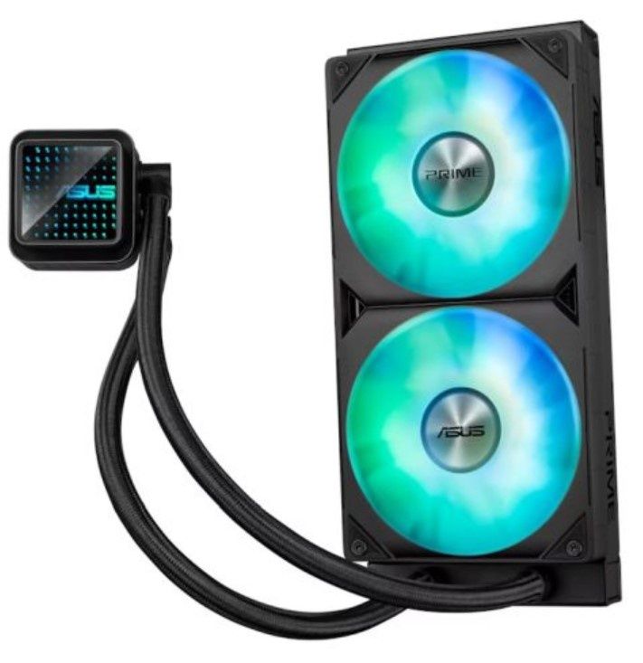 Asus PRIME LC 240 ARGB 240mm Liquid CPU Cooler, ARGB Fans, Customisable Infinity Mirror Lenses