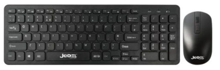 Jedel WS990 Wireless Multimedia Keyboard &amp; Optical Mouse Desktop Kit, Black